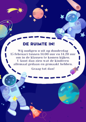 Uitnodiging kijkmoment thema ruimte