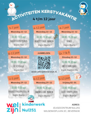 Activiteiten in de kerstvakantie